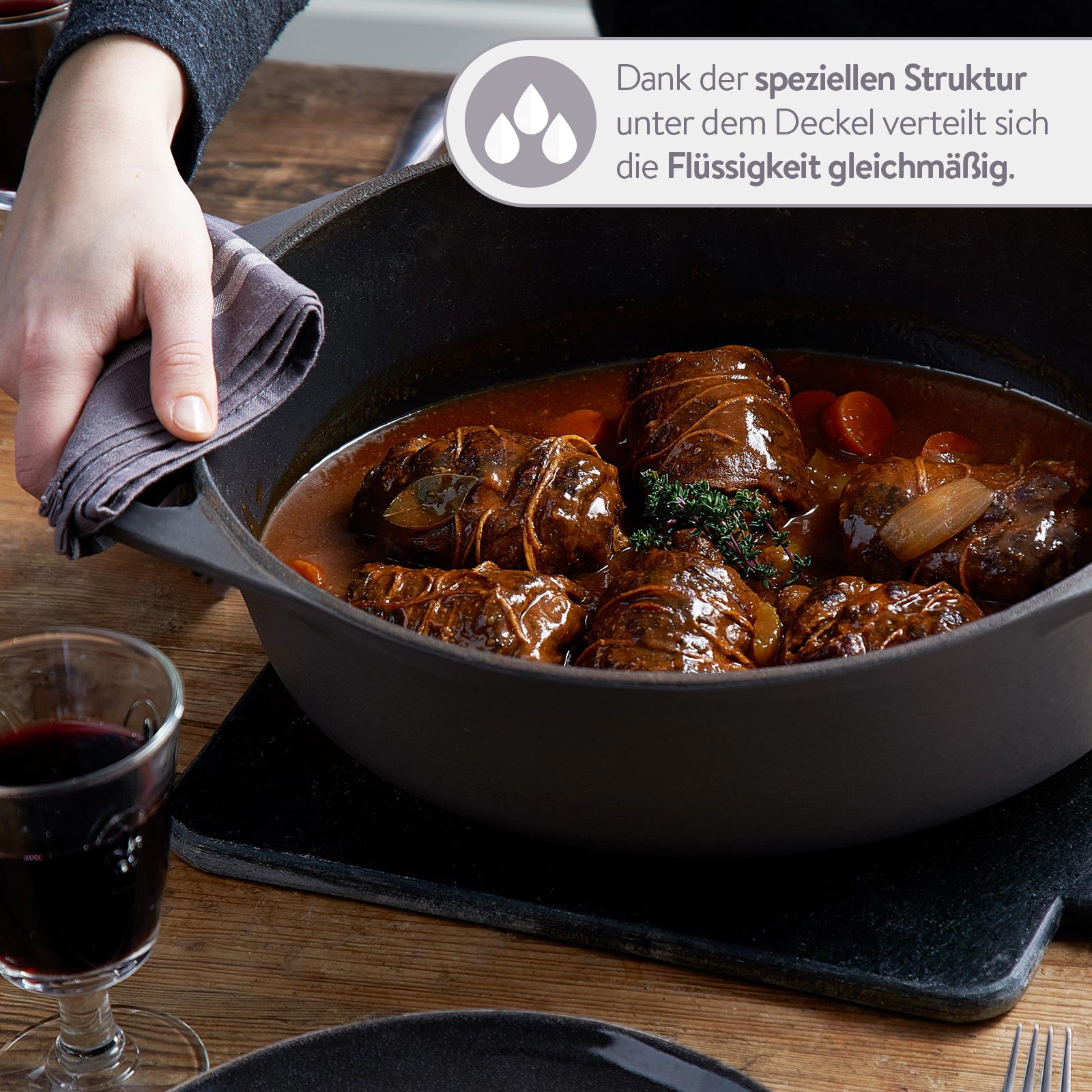 Cocotte rund 24 cm, für alle Herdarten inkl. Induktion - 4 Liter Springlane