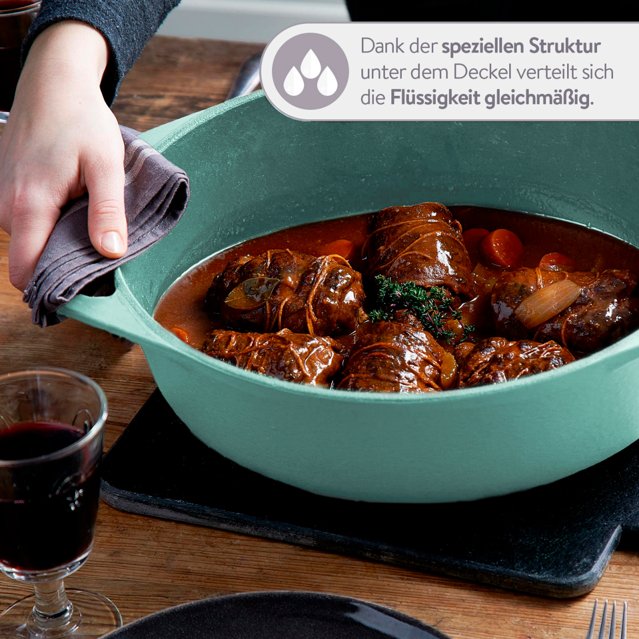 Cocotte Gusseisen oval 33 cm, für alle Herdarten inkl. Induktion - 6,5 Liter Springlane