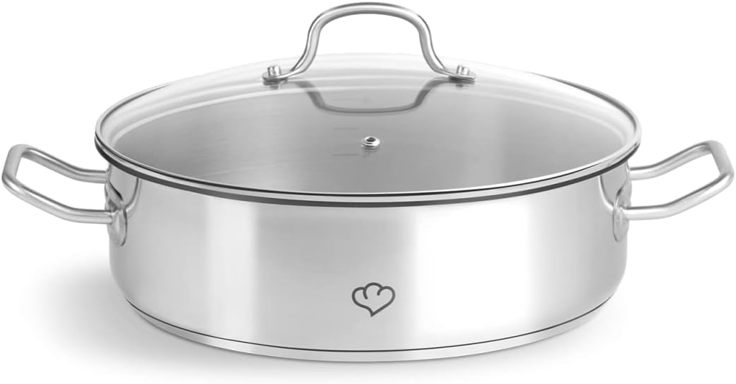 Edelstahl Schmortopf mit Glasdeckel 28 cm, 5 L, Springlane