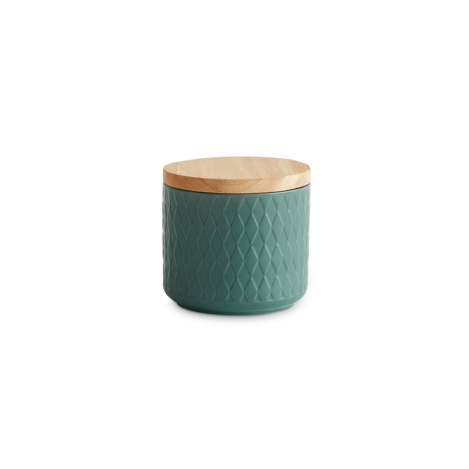 Keramik Vorratsdosen mit Holzdeckel - Dunkelgrün (10x9cm) Springlane