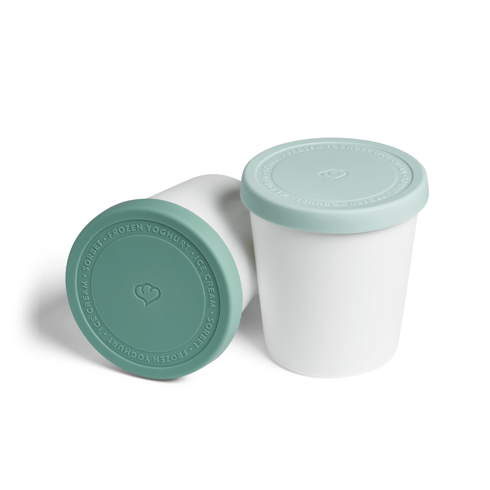 2er-Set Eisbehälter für Speiseeis 1 L, BPA-frei - Mint/Weiß Springlane