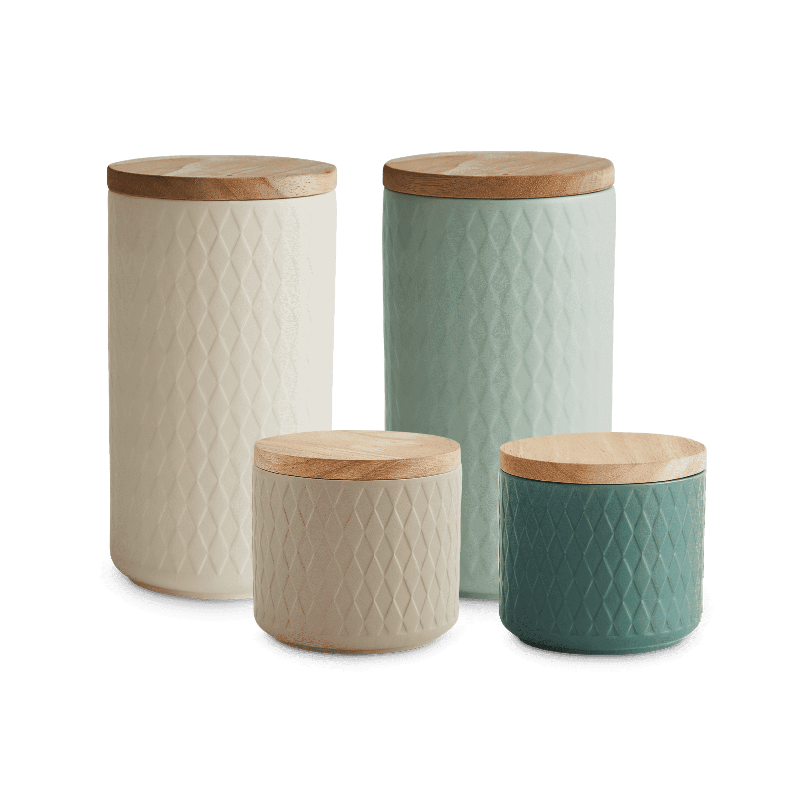 Keramik Vorratsdosen Nordic Reef 4er Set - Grün, Sand Springlane