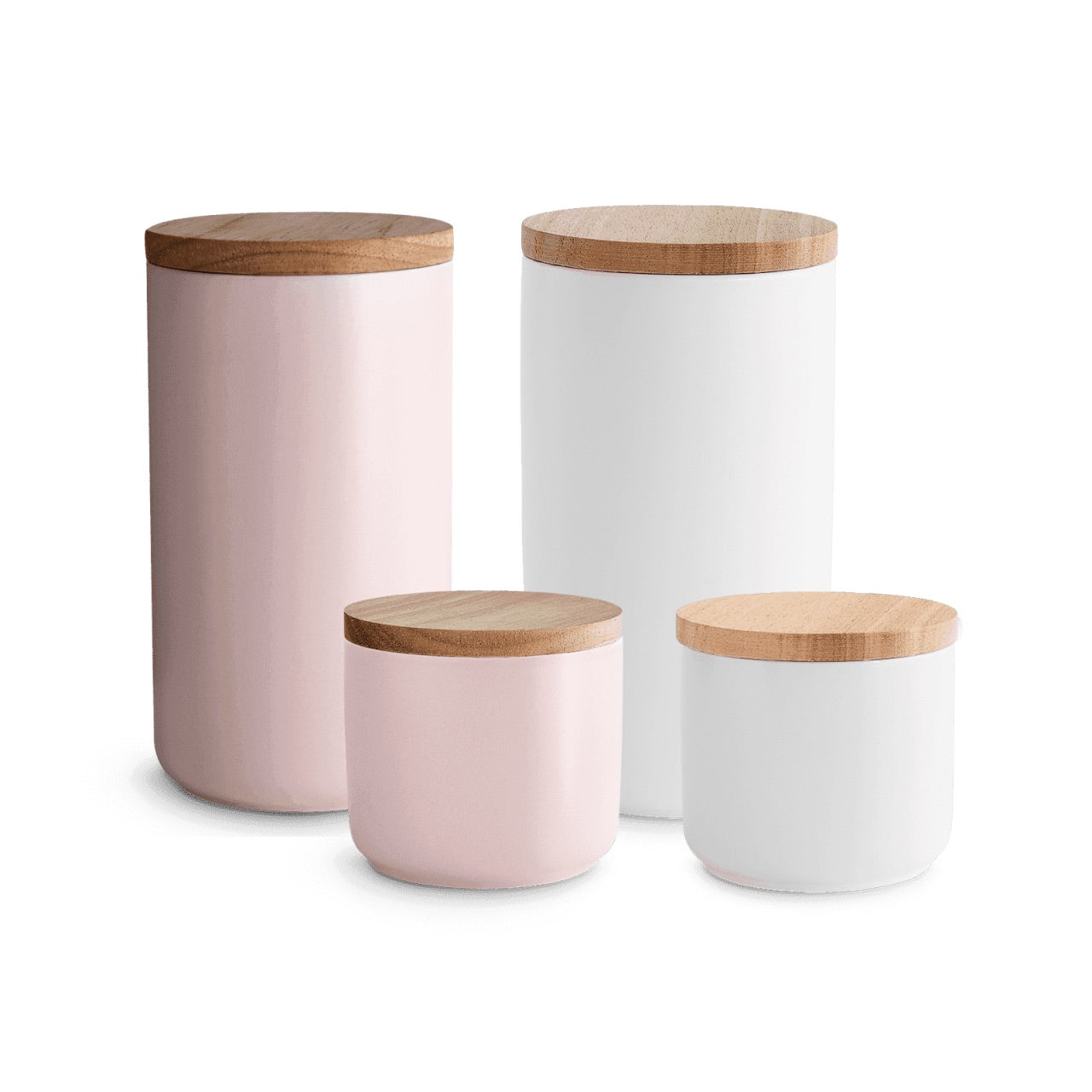 Keramik Vorratsdosen Sweet Scandi 4er Set - Weiß/Braun & Rosa/Braun Springlane