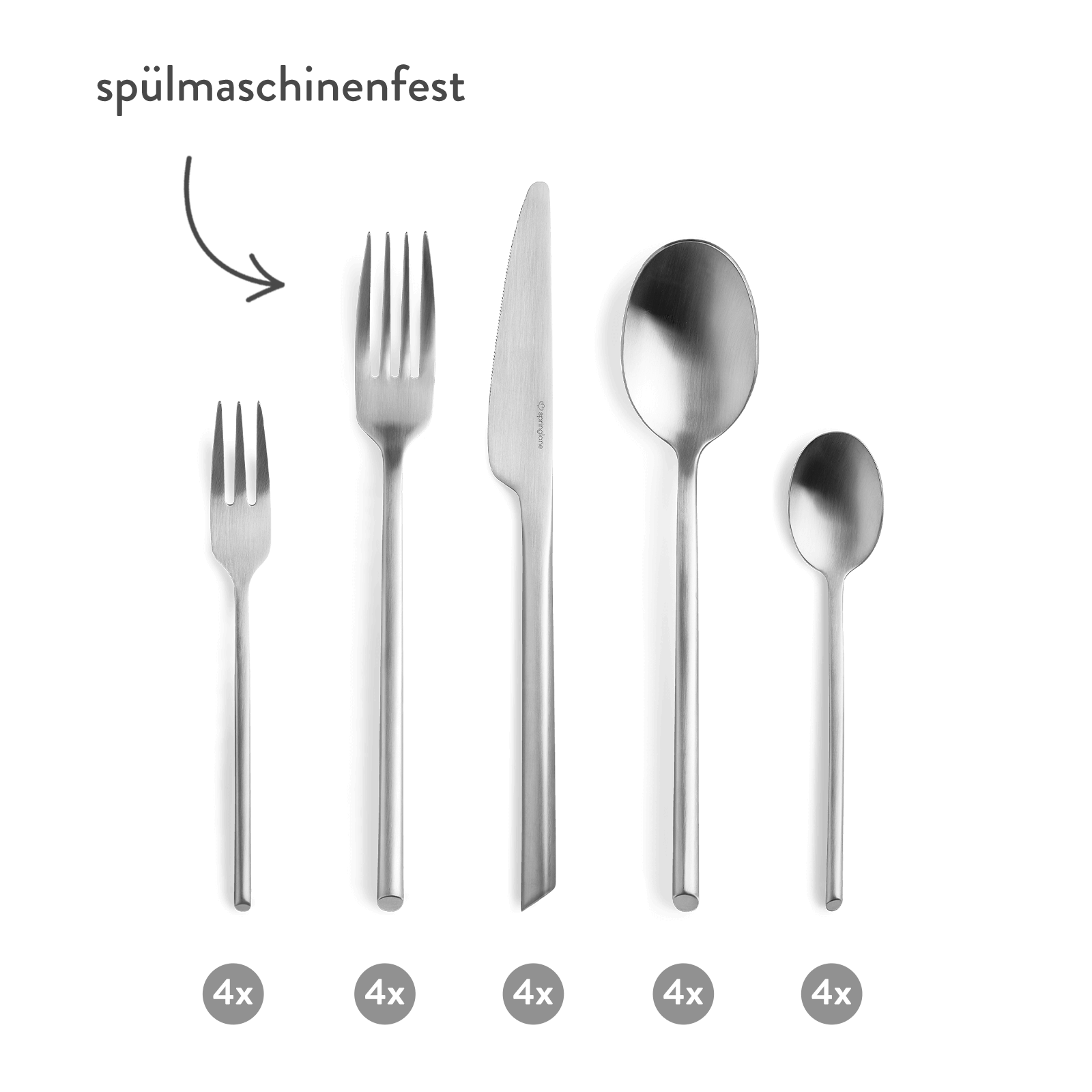Besteck Set aus rostfreiem 18/10 Edelstahl Springlane