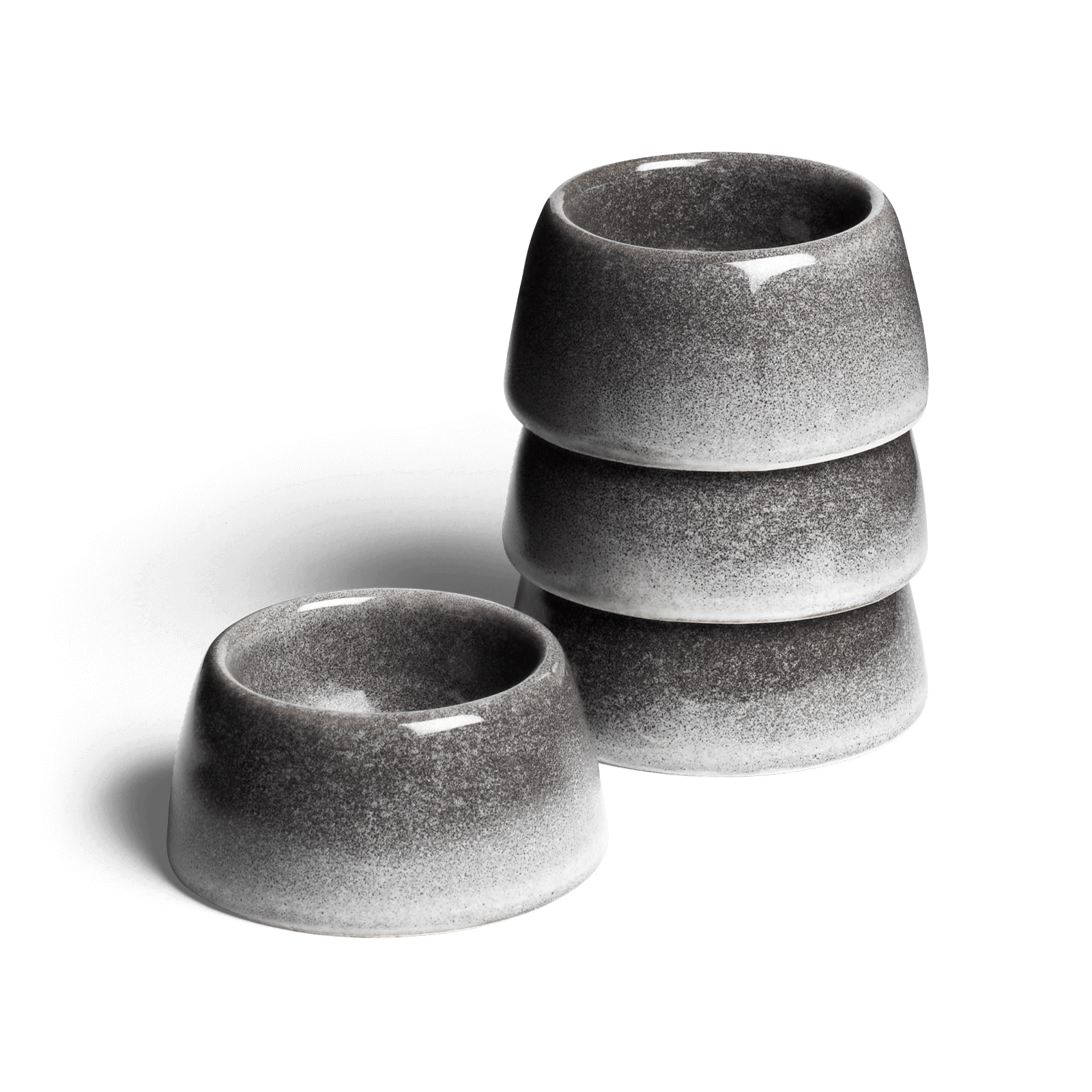 Misty Cliff Eierbecher 4er Set aus Steingut - Grau Springlane