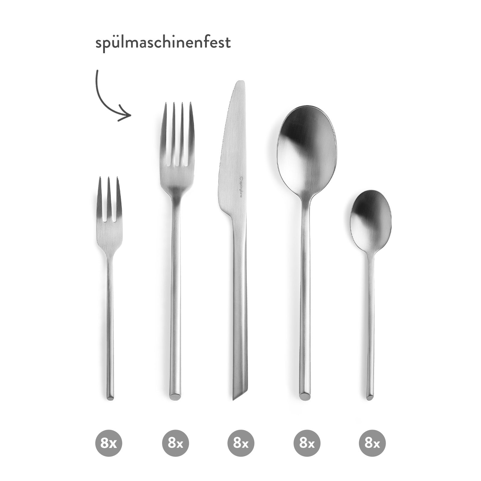 Besteck Set aus rostfreiem 18/10 Edelstahl Springlane